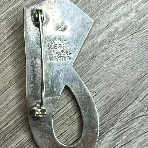 Vintage Sterling Silver 925 Tiger Eye Brooch Pin - Picture 3 of 4